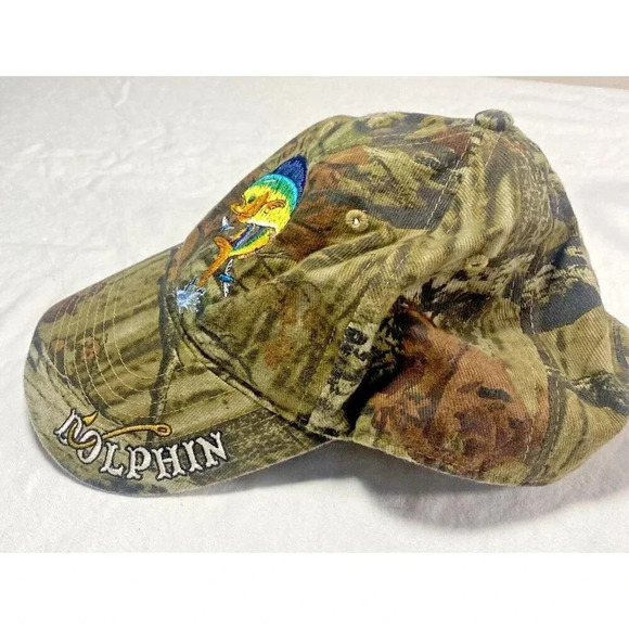 Just Hook 'em Camo Dolphin Baseball Cap-Unisex - Picture 3 of 8